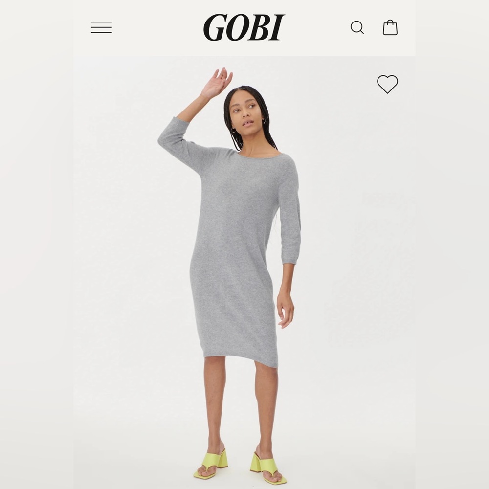 Gobi Cashmere boatneck dress - NWT - size Medium in color VAPOR BLUE